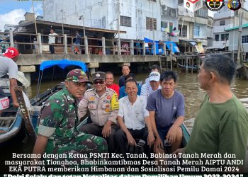 Polsek Tanah Merah Sosialisasikan Pemilu Damai Kepada Masyarakat